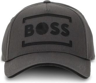 BOSS logo baseball cap - men - Cotton - One Size - Grey