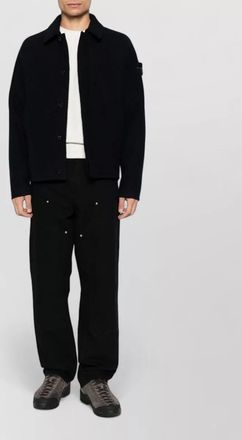 Stone Island virgin wool felted knit jacket
