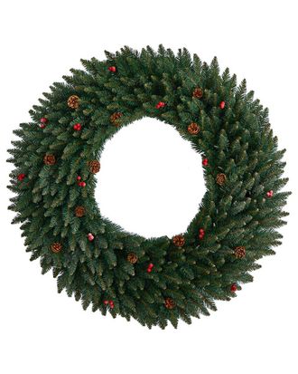 Nearly Natural 4Ft. Large Flocked Artificial Christmas Wreath