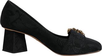 Dolce & Gabbana Black Brocade Crystals Heels Pumps Womens Shoes (Pre-Owned)