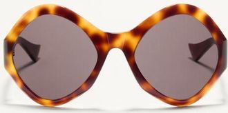 Valentino Round Acetate Eyewear unisex HAVANA/GREY 61
