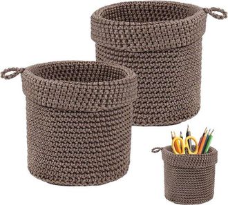 OEM Cesta De Almacenamiento De Algod&oacute;n Tejida A Mano, Ba&ntilde;o Y Cocina, Cestas Peque&ntilde;as Multifuncionales Para Organizaci&oacute;n Y Decoraci&oacute;n (marr&oacute;n)