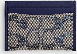 Coach Essential Card Case In Crystal Signature Jacquard