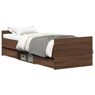 Berkfield Home Bed Frame with Headboard & Footboard Brown Oak 90x200 cm