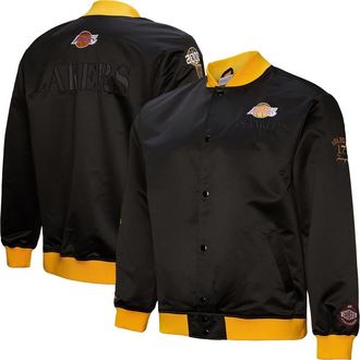 Mitchell & Ness Mens Mitchell & Ness Black Los Angeles Lakers Hardwood Classics Team OG 3.0 Lightweight Satin Full-Snap Jacket at Nordstrom, Size Medium