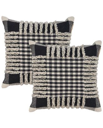 LR Home Lr Home Set Of 2 Elevate Tartan Throw Pillows