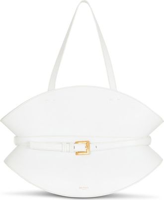 Balmain Medium Shuffle bag in calfskin leather in White at Nordstrom