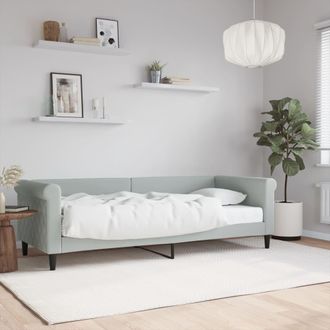 vidaXL Sof&aacute; Cama Con Colch&oacute;n Terciopelo Gris Claro 80x200 Cm Vidaxl