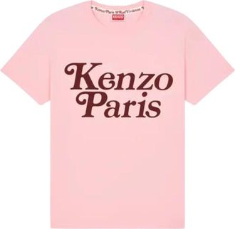 Kenzo Roze Verdy T-shirt met Bordeaux Logo - Dames - T-shirts - Roze - XS - Katoen - Tops
