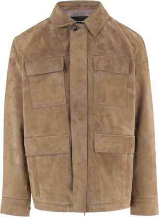 Yves Salomon Beige Shirt Collar Jacket