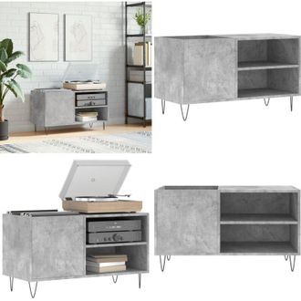 vidaXL Mobile Porta Dischi Grigio Cemento 85x38x48cm Legno Multistrato - Ripostiglio per dischi - Scaffale per dischi