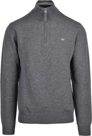 GANT Truien & Vesten, Heren, Grijs, M, Wol, Pullover met Ritssluiting