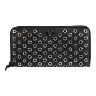 Prada Pre-owned Wallets, male, Black, Size: ONE SIZE Pre-owned Leather Long Wallet