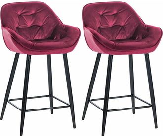 Clp Set di 2 sgabelli da bar Gibson in velluto con altezza seduta 76 cm viola