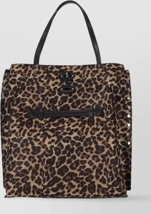 Zanellato leopard print shoulder bag with front zip
