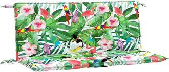 vidaXL Cojines Para Banco De Jard&iacute;n 2 Uds Tela Multicolor 120x50x7 Cm Vidaxl