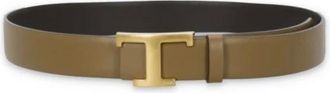 Tod's Accessoires, Dames, Beige, 85 CM, Leer, T Timeless Reversible Riem