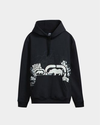 Ecko Graffiti Across the City Hoodie in Vintage Black at Nordstrom, Size X-Large