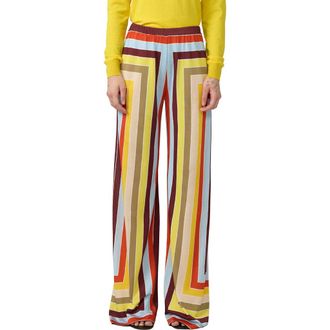 Diane Von F&uuml;rstenberg Malia Stripe Wide Leg Pants in Dorian Stripe Multi at Nordstrom, Size X-Small