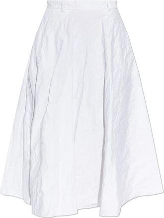 Moschino Uitlopende Rok - Dames - Midirokken - Wit - XS - Katoen - Rokken