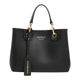 Emporio Armani Shopper My Bag Leather Eco Deer Effect Handbag for Women in Black