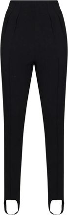 MUGLER Gelegerde Leggings met Stirrup-manchet - Dames - Leggings - Zwart - S - Wol - Broeken