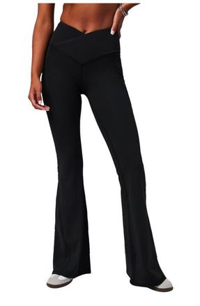 Fabletics Womens Oasis PureLuxe High-Waisted Crossover Flare in Black at Nordstrom, Size Xx-Large 32