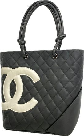 Chanel Black Leather Tote Bag (Pre-Owned)