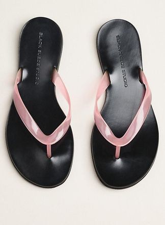 Black Suede Studio Jelly Thong Sandals