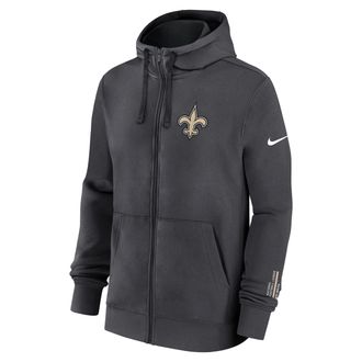 Nike New Orleans Saints Playbook Page Club Nike Mens NFL Full-Zip Hoodie in Grey | 01NC466M7W-YYQ