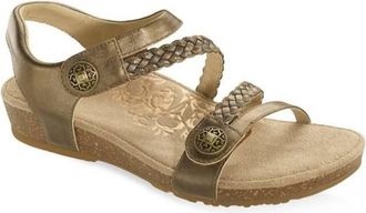 Aetrex Womens Jillian Braided Quarter Strap Sandals In Bronze