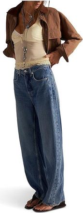 Free People We The Free Truro Baggy Puddle Jeans Womens Clothing Water Stoned Blue : 26 29, Cotton/Denim/Lyocell