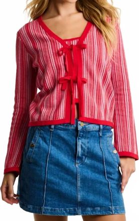Lisa Todd Sun Kissed Cardigan In Lipstick Combo