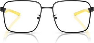 Ferrari 56mm Square Optical Glasses in Black White at Nordstrom