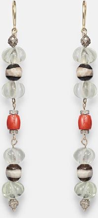 Ileana Makri 9kt gold (375/1000) and sterling silver (925) earrings with gemstones