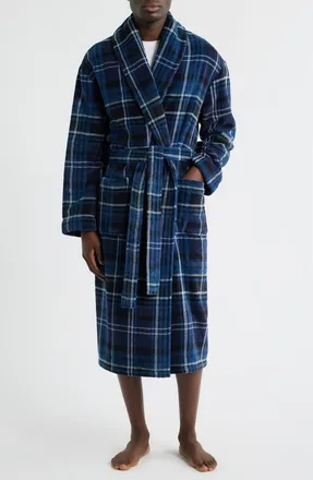 Majestic International Smoky Mountain Plush Fleece Robe in Blue at Nordstrom, Size Small