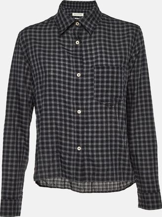 Isabel Marant Etoile Black Checkered Tencel Oversized Button Front Shirt