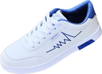 Generic Mens Lightweight Casual Shoes, Running Shoe Flat Bottom Walking Trainers Breathable Pu Leather Shoes Slip-Resistant Outdoor Shoe Trendy and Versatile 