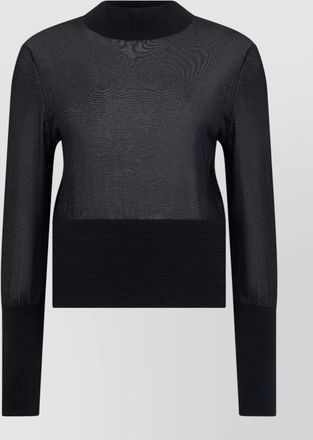 Frame Denim lightweight knit sweater sheer textured band