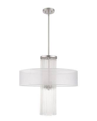 Livex Lighting Livex Alexis 4 Lt Brushed Nickel Pendant Chandelier