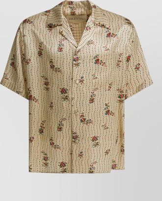 Valentino silk floral print short-sleeve bowling shirt