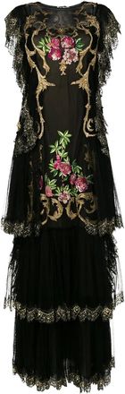 Alberta Ferretti Abito da sera ricamato - Nero