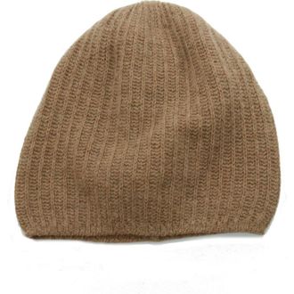 Portolano Rib Knit Cashmere Beanie in Heather Copper at Nordstrom Rack