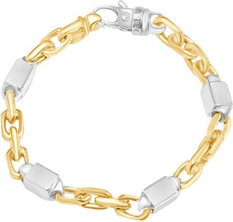 Pompeii3 Mens Figaro Link 14k Gold (32gram) or Platinum (52gram) 7.5mm Bracelet 8.5