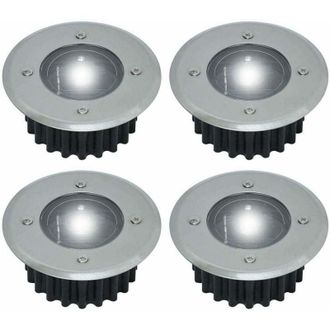 OEM Luces Solares Impermeables Para Patio, Juego De 4 Luces Solares De Suelo, Luces Solares De Suelo De Acero Inoxidable Para Patio, Jard&iacute;n, C&eacute;sped, Paisa