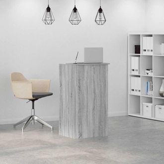Berkfield Home Reception Desk Grey Sonoma 55x50x103.5 cm Engineered Wood