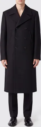 Balenciaga Double-Breasted Wool Coat with Classic Lapels
