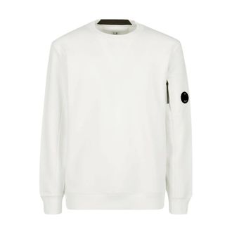 C.P. Company Sweatshirts, male, White, Size: 2XL Diagonal Raised Fleece Sweatshirt