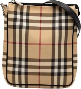 Burberry Pre-owned Cross Body Bags, female, Beige, Size: ONE SIZE Pre-owned Canvas Crossbody Bag