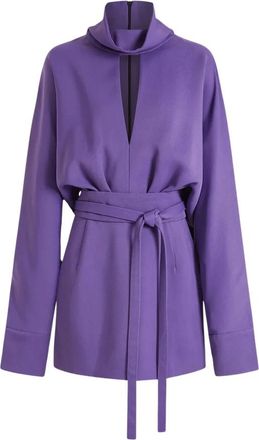 16Arlington Ettora Blousejurk - Dames - Korte kleedjes - Paars - 2XS - Leer - Kleedjes